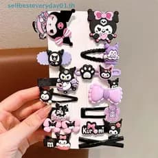 & Sellbest 14 Peças Kawaii Fofo Kuromi Arco Grampo De Cabelo Para Mulheres Meninas Doce Clipe Lateral Desenho Animado Qu