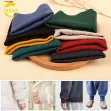 Punho Canelado SUBEI , Punhos Elásticos De Malha Elástica De Cor Sólida , Casaco Elástico Para Roupas