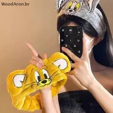 WoodAron Adorável Tom E Jerry Faixa De Cabelo Desenho Animado Anime Gato Mouse Colocar Maquiagem Lavagem Rosto Decoração