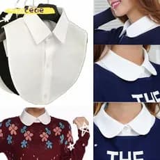 CEAE Falso Colarinho Mulher Camisa Sólida Vintage Acessórios