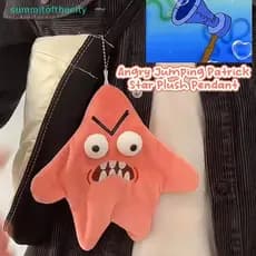 Nobleflyingsummtoftopcity Engraçado Angry Jumping Patrick Star Brinquedo De Pelúcia Movendo Starfish Chaveiro Boneca Bri