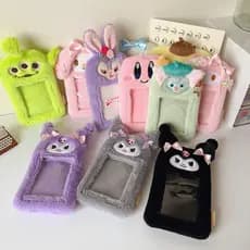 Porta-Cartões Sanrio Plush Hello Kitty Kuromi Cinnamoroll 3 Polegadas Com Foto ID Bus Card Pingente De Bolsa Protetora