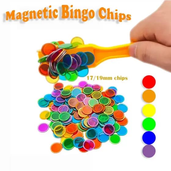 Bastão De Bingo Magnético Montessori Com Chips De Metal , Jogo Familiar , Contagem De Cores , Classificação , Auxílio Ed