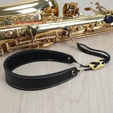 Hanprosperous > Correia de Pescoço Ajustável e Acolchoada de Couro para Saxofone, Correia de Suspensão para Saxofone M2V