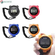Contador De Cronômetro SCOFIE , Esportivo Digital Portátil , Despertador Com Relógio De Parada Display LCD De Corda