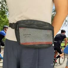 Bolsa de Cintura Transparente Ajustável em Malha Oca, Bolsa de Ombro Larga para Viagem