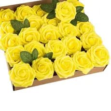 10pcs 8cm Flores Artificiais de Espuma PE com Hastes Flores de Noiva para Decoração de Festa de Casamento Sobreposição 2