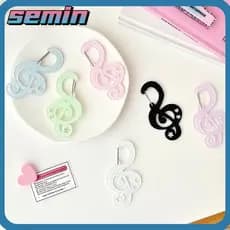 Mosquetão SEMIN , Chaveiro Multiuso Com Fivela Colorida Doce , Pingente De Mochila Acrílica Em Formato De Nota Musical