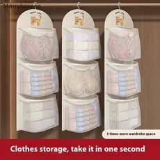 [MAR] Malha De Armazenamento De Grande Capacidade De 2/3 Camadas Bolsa Meias De Roupas Íntimas Organizador De Guarda-Rou