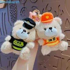 LOMBARD1 Pingente De Mochila Escolar , Chaveiro De Boneca De Urso De Trânsito De Desenho Animado Macio Carro Fofo De Pel