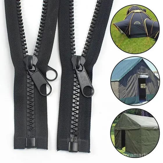 Zíperes De Resina 10 # 60-300cm , Preto , Extremidade Aberta , Zíper Deslizante Dupla Face Para Bolsas , Casaco , Tenda