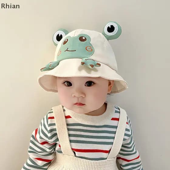 [Chapéu De Bebê De Rã Bonitinho Primavera E Outono Pescador Fino Proteção Solar Para Meninos Meninas COD
