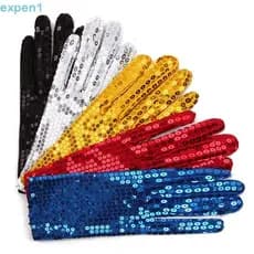 EXPEN Luvas De Lantejoulas Simples Elegante Desempenho De Palco Cosplay Dança Festa Crianças