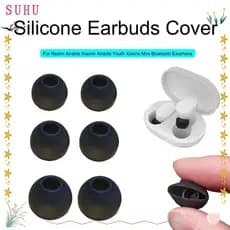 SUHU Capa De Fones De Ouvido De Silicone Macia Preta Confortável Tampas Protetoras Indolores Para Redmi Airdots