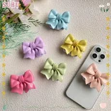 Suporte Preguiçoso SUHU , De Telefone Escalável Com Laço De Flor , Anel De Dedo Espelhado Portátil Y2K Fashion