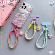 Cordão Curto Para Celular SUHU , Corrente Universal Anti-Perda Meninas , Chaveiro Colorido E Fofo Telefone
