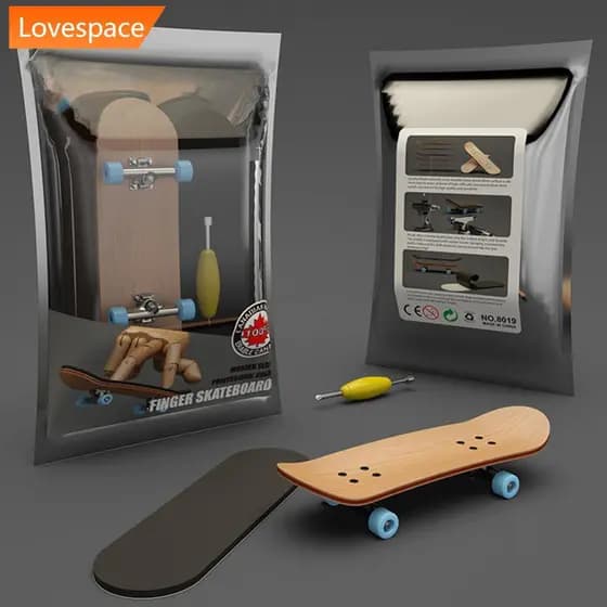 LS-STORE Skate De Dedo De Madeira Stents Profissionais Dedos Conjunto De Novidade Crianças Brinquedo De Natal K4N1