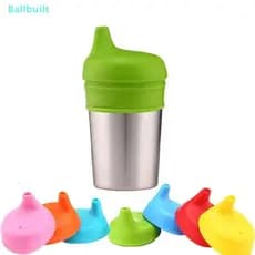 [BLU] Tampas De Copo Com Canudinho De Silicone Para Bebês Infantis , Coloridas , Extensíveis , À Prova De Vazamentos , C