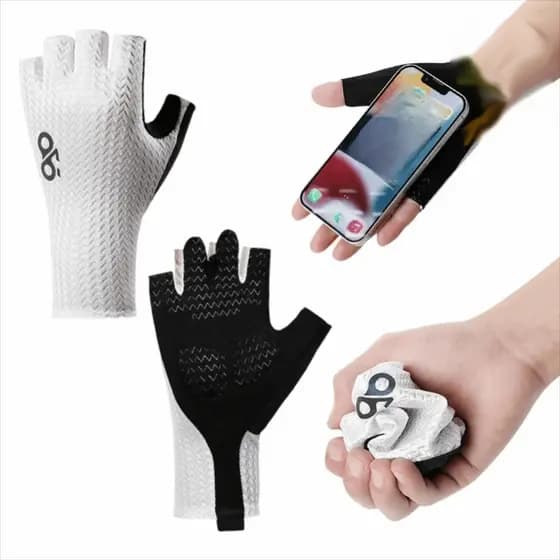 Luvas De Ciclismo De Meio Dedo – Resistentes Ao Desgaste , Antiderrapantes E Respiráveis Para Bicicleta De Estrada