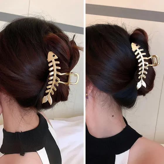 Fishbone Hairpin Metal Feminino Clipe Cocar Parte De Trás Da Moda Acessórios De Cabelo L9m8