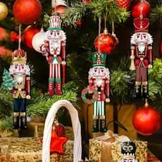 36 Quebra-Nozes De Natal Conjunto De Decorações De Madeira Para Árvore Pendurado Artesanato Em Decoração De Festival Sup