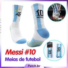 Meias de Futebol Argentine Messi #10 [Meias Esportivas [Estilo Curto] [Espessado]