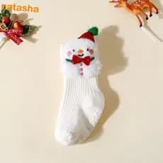 Meias De Bebê De Natal NATASHA , Macias E Grossas Para Recém-Nascidos Algodão Crianças Pequenas De Ano Novo