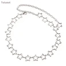 Cinto de Metal Estrela TUTU para Mulheres Vestido Y2K Saia Curta Estilo Japonês Fofo Personalidade de Estudante RWYB