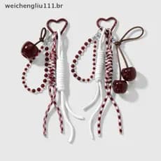 # weicheng Moda Cereja Frutas Pingentes Chaveiro Mulheres Mochila Charme Decoração De Carro Bolsas De Jóias Presentes De