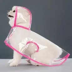 Capa De Chuva Para Cães De Estimação , À Prova D'água , Roupas Animais Jaqueta Com Capuz Pequenos E Médios , Plástico Tr