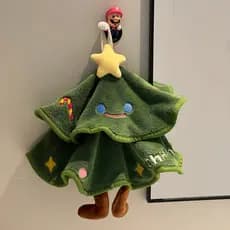 Árvore de natal toalha de mão pendurável novo estilo pano de cozinha engrossado Coral velo absorvente bordado dupla cama