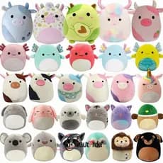 Squishmallows Stuffed Plushie Toys Axolotl Teal Verde Anastasia Rosa Coisas De Pelúcia Boneca Macia Almofada Para Menina