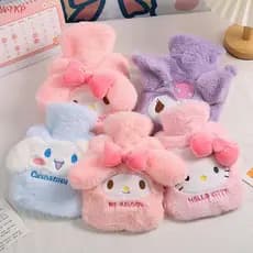 Quente Sanrio Hello Kitty Pelúcia Mão Mais Pacote De Calor Bonito Kuromi Cinnamoroll Melodia Reutilizável Aquecimento Ga