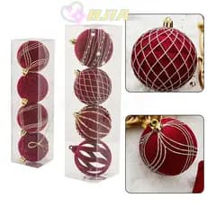 BJIA 4 Unidades De Bolas De Natal , Pingentes De Árvore Presentes DIY , Bola Suspensa De 6/8 Cm