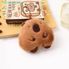 Newsandraintoftopcity Cute Capivara Squeak Brinquedos De Pelúcia Bonecos Chaveiro Criativo Mochila Enfeites Pendurados B