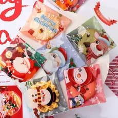 Novo estilo saco de biscoito de natal auto-adesivo saco de biscoito festa de jardim de infância 10cm auto-vedação saco d