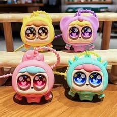 Olhos Grandes Bonito Menina Chaveiro Brinquedo De Descompressão Lento Rebote Saco Pingentes Presentes