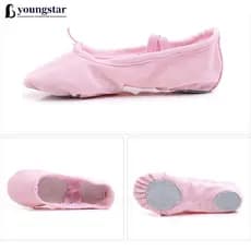 YOUNGSTAR Sapatos De Dança De Ballet Infantil Adulto Lona Pointe Gymnastics Ginástica Rosa A1R7