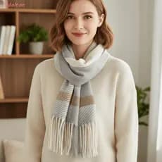 Cachecol De Caxemira Feminino DALTON , Xadrez À Prova De Vento Estilo Coreano , Macio , Elegante , Simples , Engrossado
