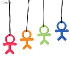 TUTU Colar de mastigação de personagem de desenho animado em silicone para bebês, brinquedo sensorial para autismo B HNW