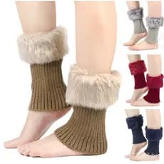 Polainas Meias Femininas Aquecedores De Botas De Inverno De Pelúcia Decoração De Sapatos