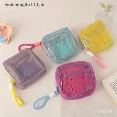 # weicheng Bolsas Para Chaves De Pequena Capacidade Bolsa Cosmética Transparente De Armazenamento De Malha Quadrada Mini