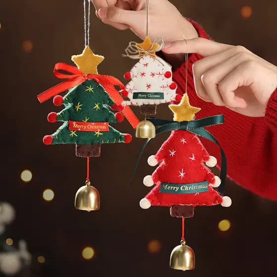 Pingentes De Decoração De Natal Enfeites De Papai Noel Pendurados De Maçaneta De Porta De Sino
