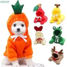NIDOSE Roupas De Inverno Para Cachorro Fantasia De Animais Casaco Fofo De Cachorrinho De Frutas
