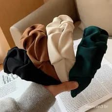 Faixas De Cabelo De Argola Para Mulheres Meninas Flor Cor Sólida Tiaras Acessórios