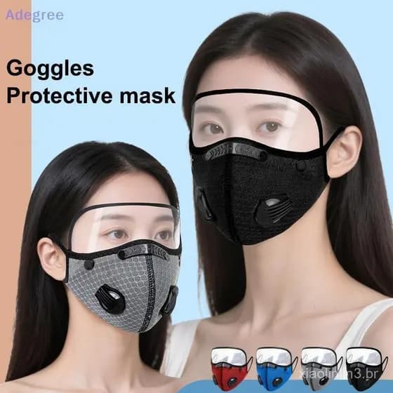 Adegree Nova Máscara Facial De Ciclismo Com Óculos De Filtro De Poeira Esporte Lavável Reutilizável Para Homens Filtros