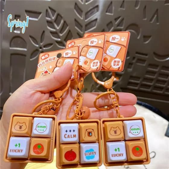 Finger Fidget Clicker-Chaveiro Capivara Para Alívio Do Estresse Com Teclado Som Leve
