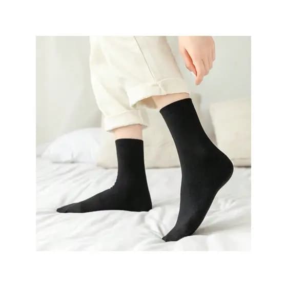 Kit12 Pares Meias  masculinos  Cano Alto meias regulares de cor sólida preto Tamanho: 40ao 46
