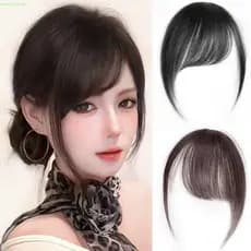 Franja Lateral De Cabelo Humano AARON , Extensão Reto Natural , Clipe Em Franjas Frontais Invisíveis Pretas Marrons