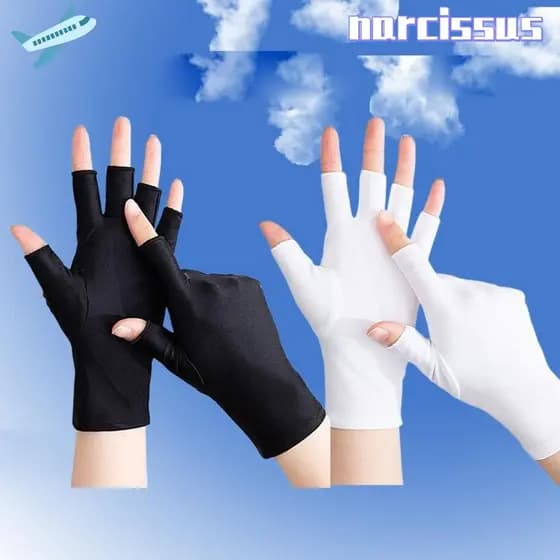 Luvas De Proteção Solar NARCISSUS , Respiráveis Para Dirigir Com Meio Dedo Altamente Elásticas De Seda Gelada